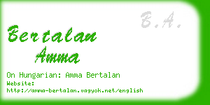 bertalan amma business card